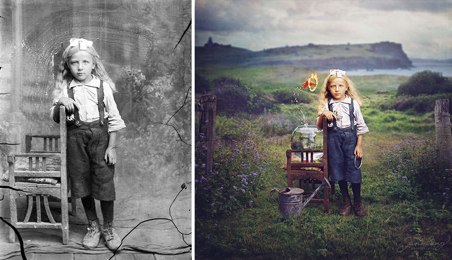 Photographer Recolor Historic Glass-Plate Photos With His Conceptual And Artistic Imagination Colori