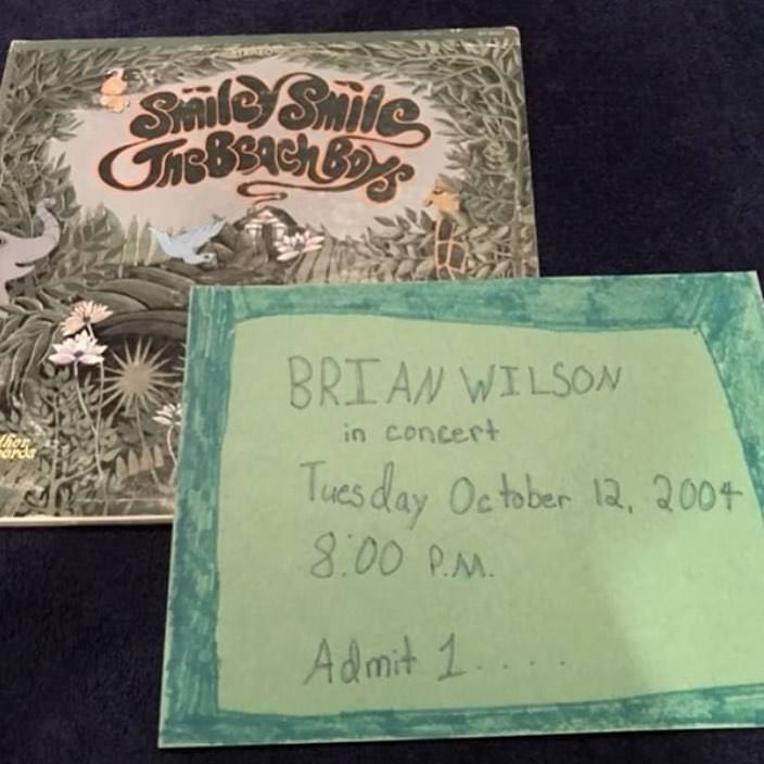 #44 Found this very legit concert ticket to see Brian Wilson inside this Beach Boys LP.