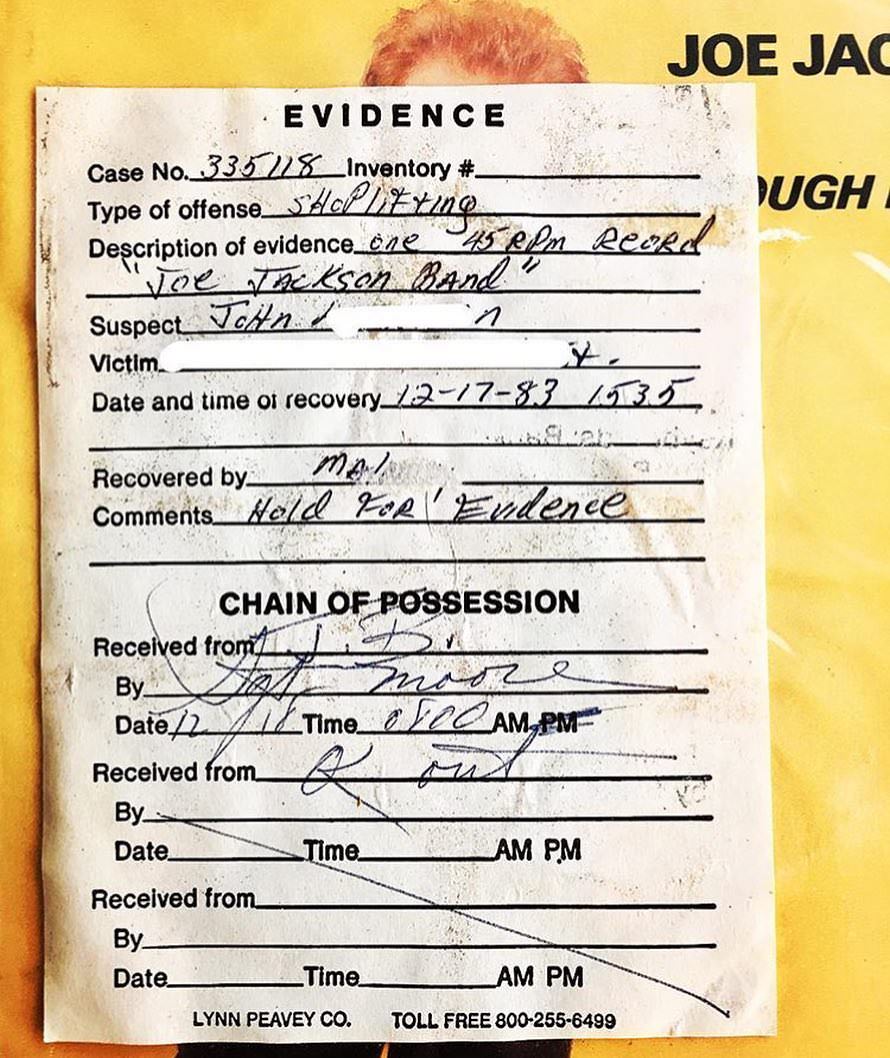 #22 A Joe Jackson 45 held for evidence in a shoplifting case