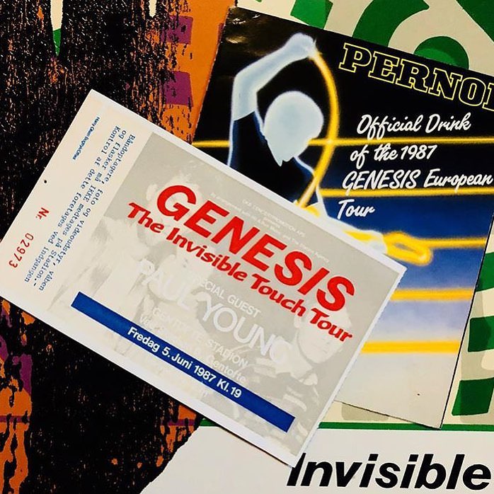 #46 Found this, “Invisible Touch’. tour ticket. Also discovered that Genesis had an official beverage for their 1987 European tour.