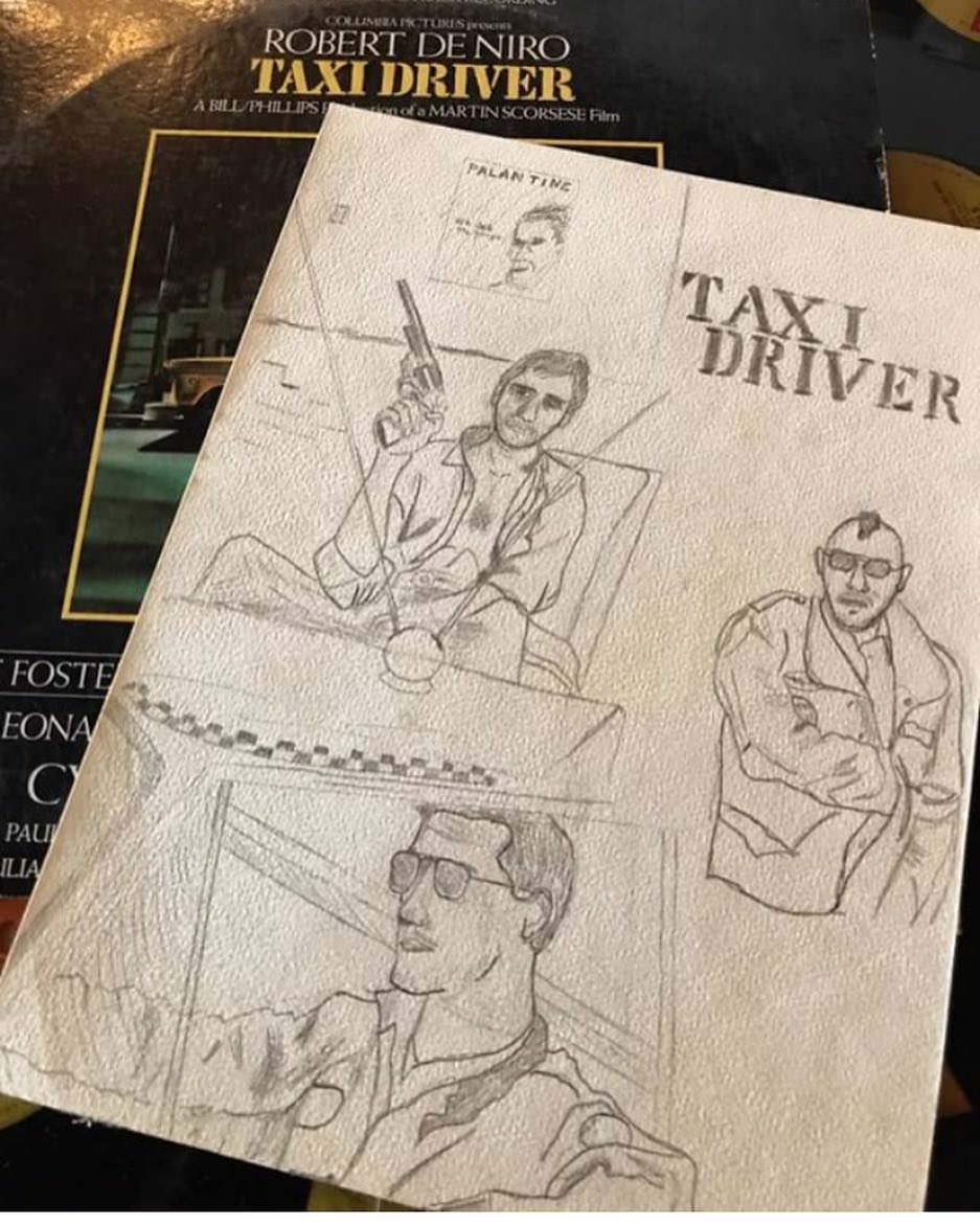 #23 Found this amazing sketch of scenes from the classic movie “Taxi Driver”.