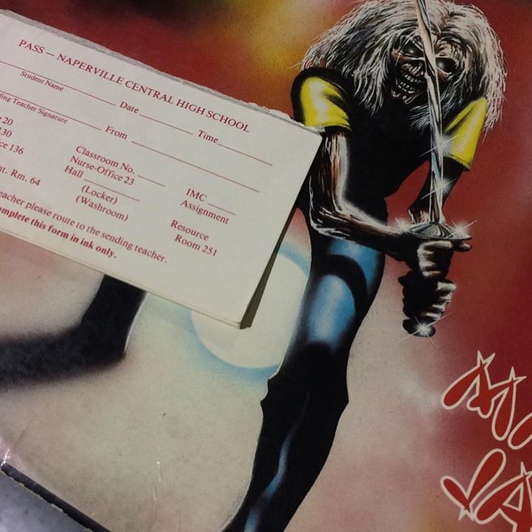 #48 Found this pad of blank hall passes stashed inside Iron Madien’s ‘Maiden Japan’ EP.