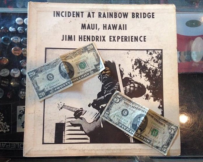 #24 A customer found $25 in currency from the 1960’s in this Hendrix live bootleg.