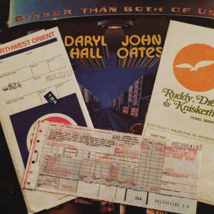 #11 Found this one way plane ticket to Detroit from Philadelphia inside this copy of ‘Bigger Than Both of Us’ by Hall and Oates. The ticket is dated March 20th, 1977.