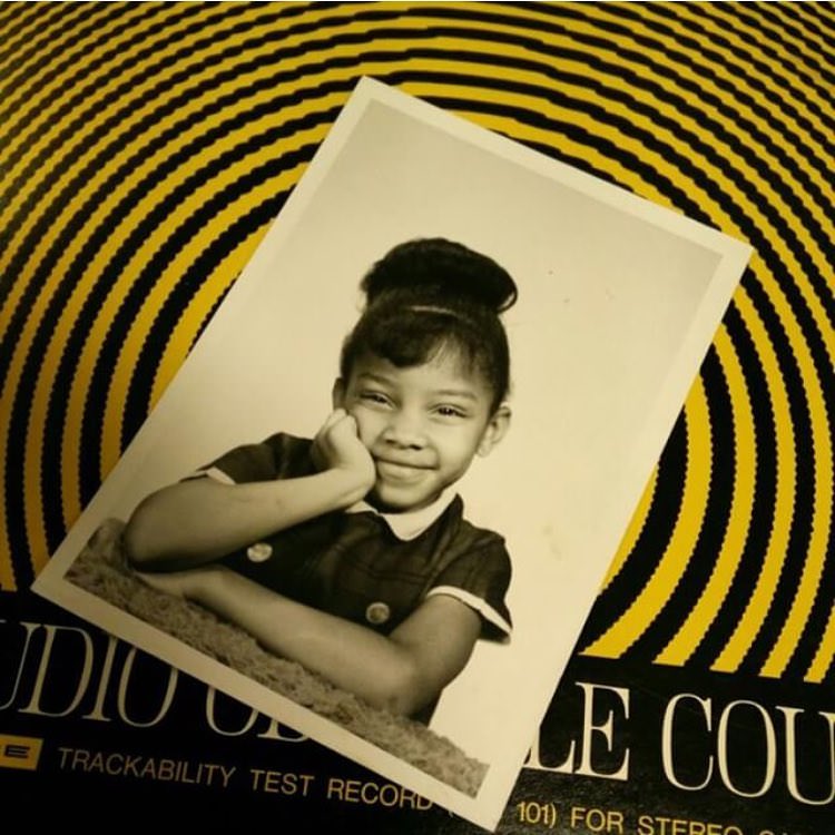 #52 Found this adorable photo in a Shure stereo cartridge test record. On the back it says “To Uncle Jimmy with Love. Rochell”