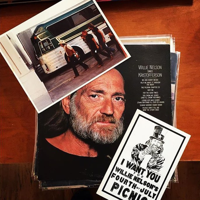 #71 Found this fan shot 8×10 photo of Willie and his crew in front of the tour bus along with an program for his 1983 4th of July Picnic.