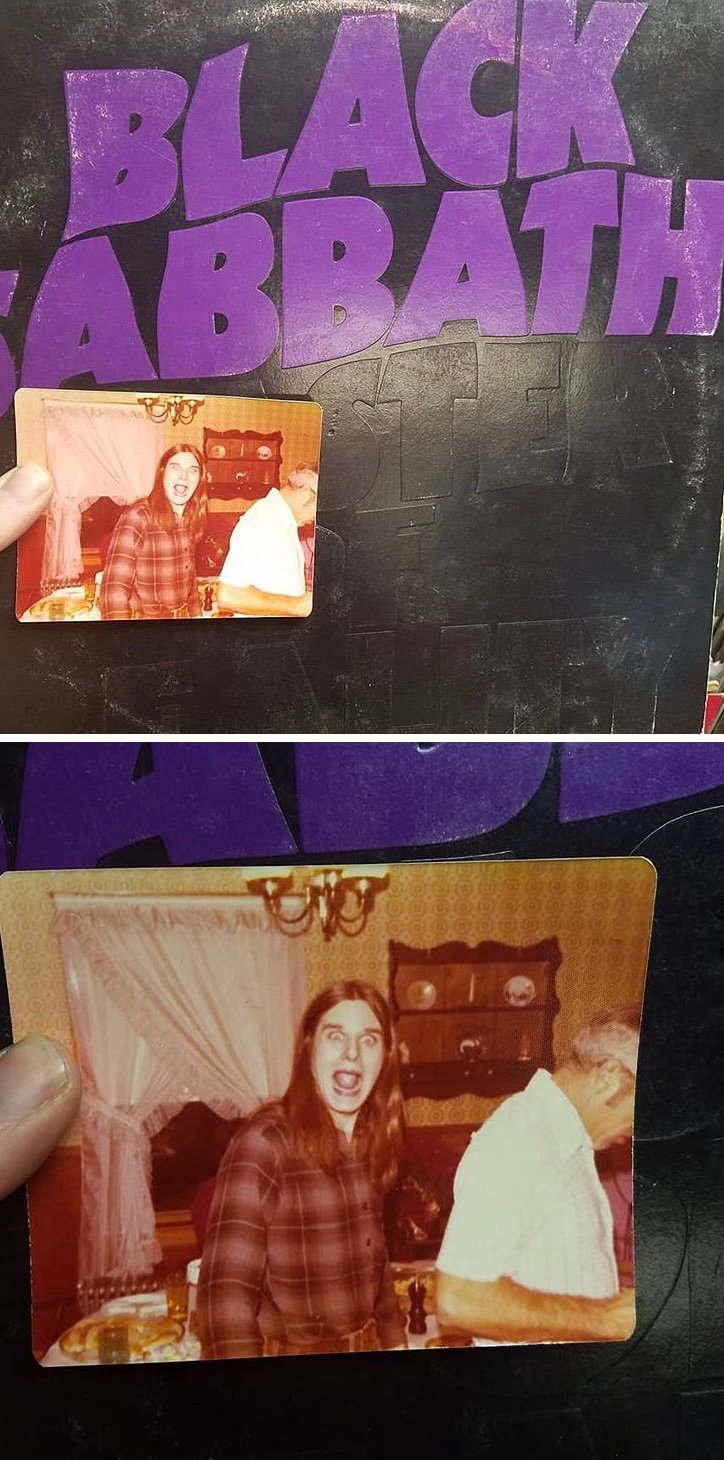#7 Found an old photo of Ozzy, inside of this copy of Sabbath’s ‘Master of Reality’.