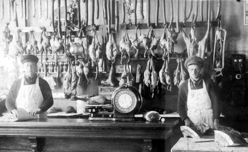 Butchers Shops Of Victorian Era: Photos Show Slaughtered Animals Hung Outside The Shops Weird