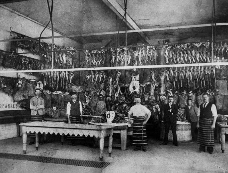 Butchers Shops Of Victorian Era: Photos Show Slaughtered Animals Hung Outside The Shops Weird