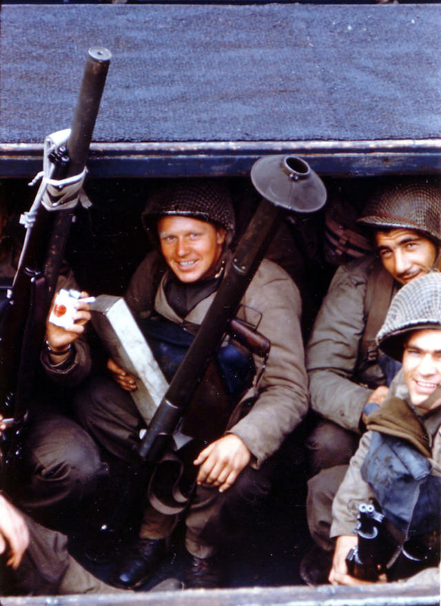 #123 5 Rangers battalion in a troop ship LCA before departure to Normandy, Weymouth, England, 5 June 1944