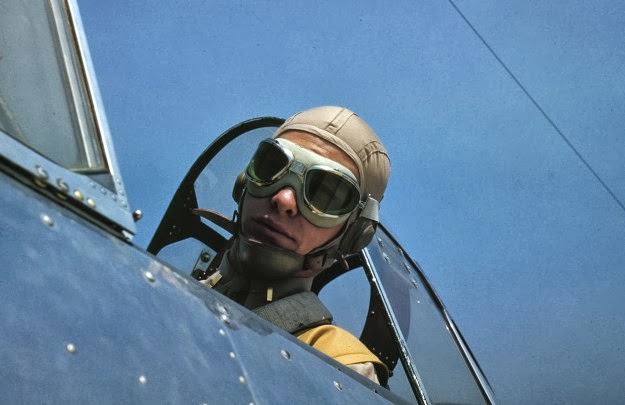 #141 Marine lieutenant, glider pilot in training, ready for take-off, at Page Field, Parris Island, South Carolina, in May, 1942.