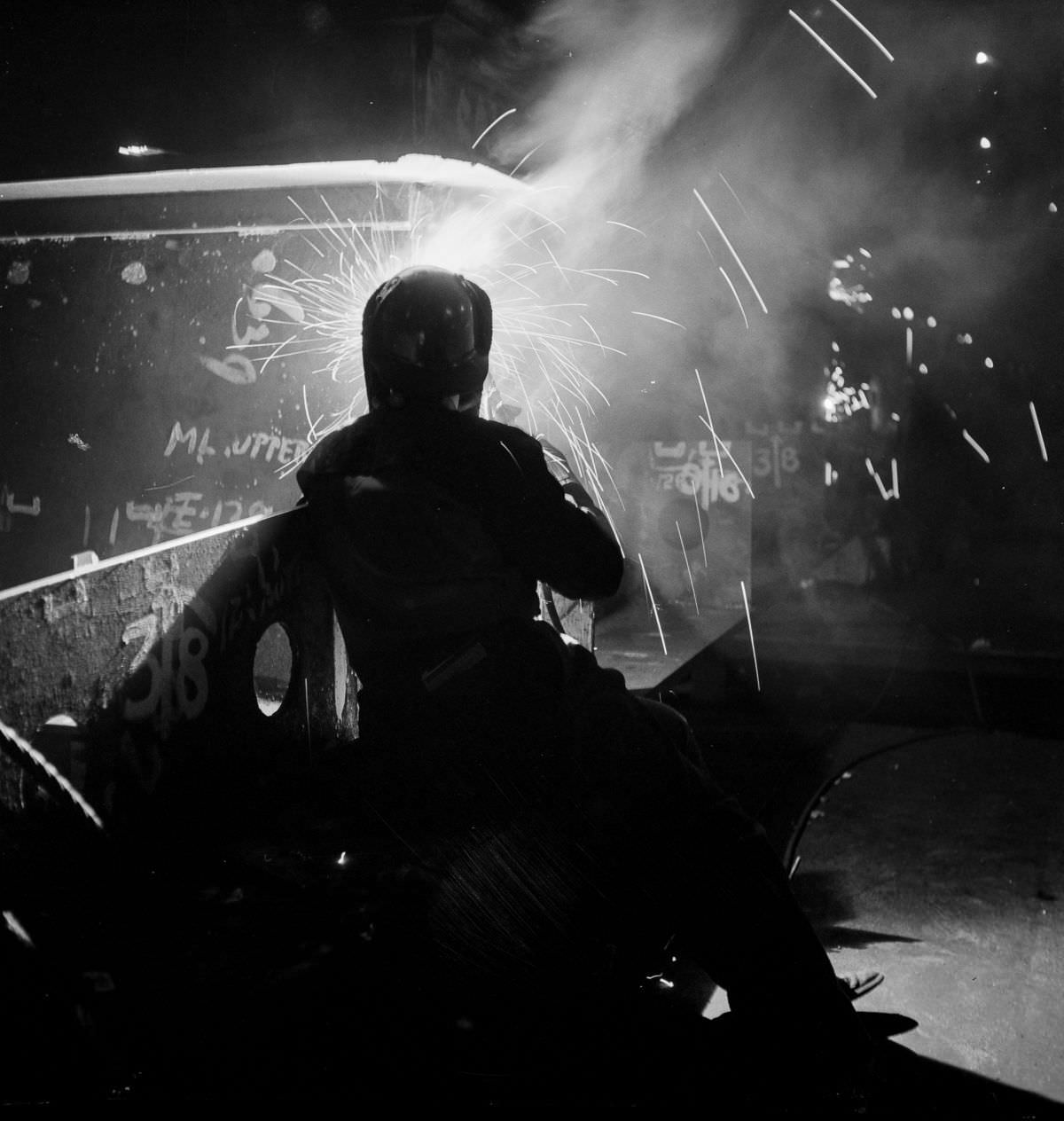 #34 A welder on the night shift