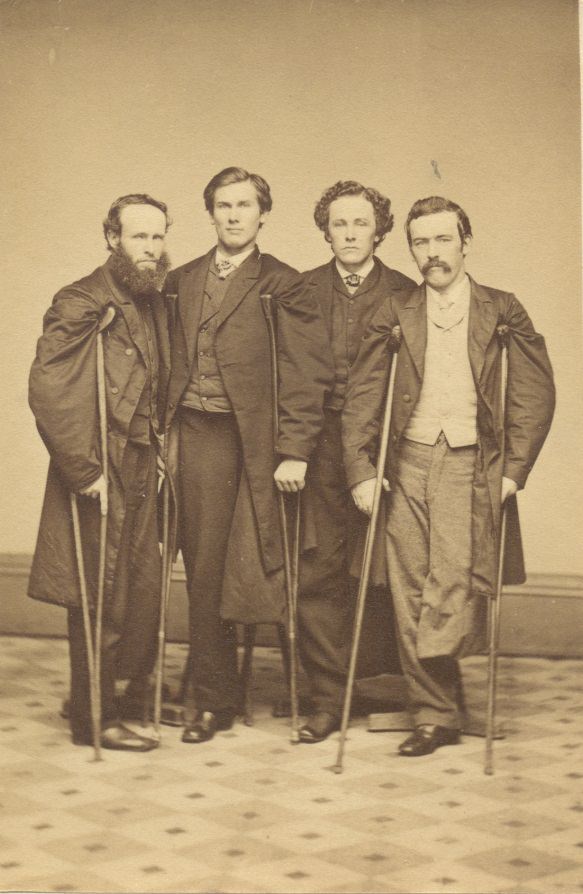 #20 Veterans John J. Long, Walter H. French, E. P. Robinson, and an unidentified companion, 1860s
