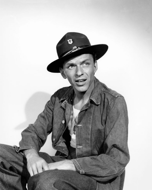 Frank Sinatra as Private Angelo Maggio in a publicity portrait for the film ‘From Here to Eternity,’ 1953.