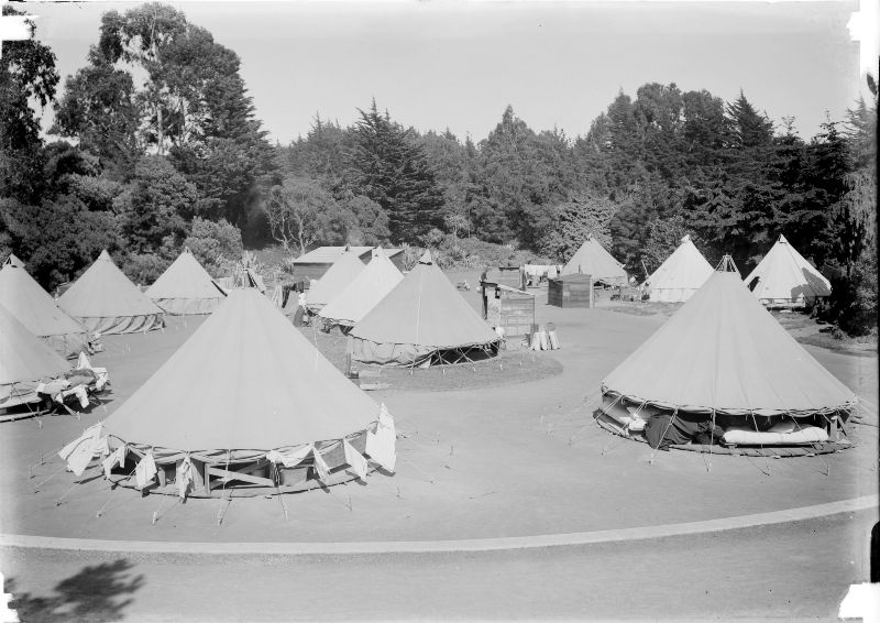 #75 Refugee camp in Golden Gate Park, 1906