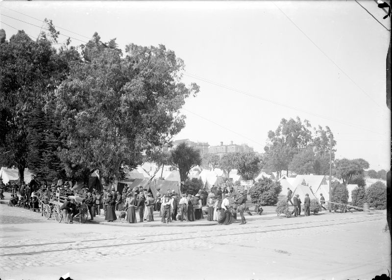 #77 Refugee camp in Jefferson Square Park, 1906