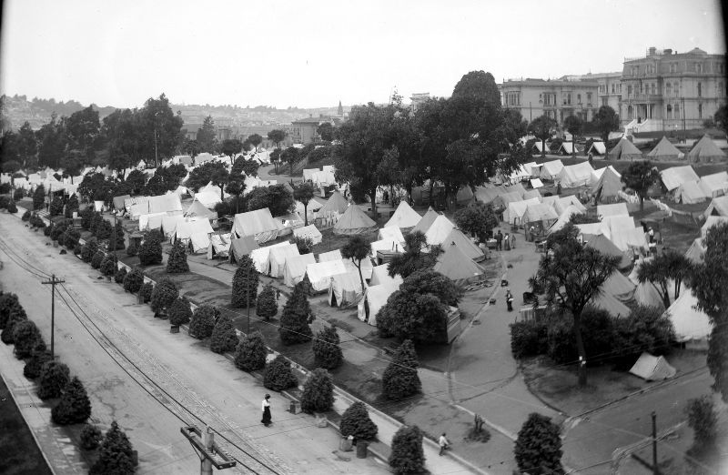#76 Refugee camp in Golden Gate Park, 1906