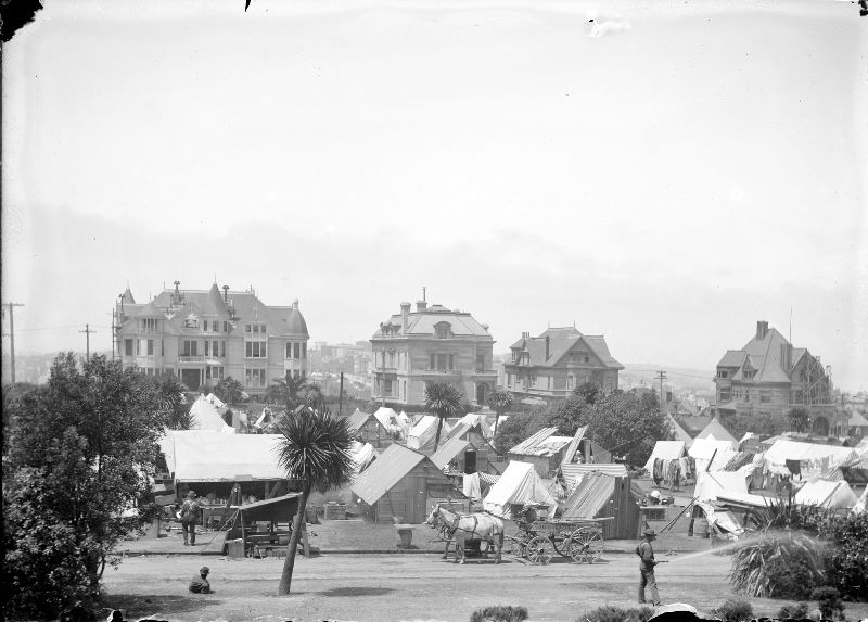 #79 Refugee camp in Jefferson Square Park, 1906