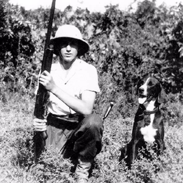 As a teenager hunting on his father’s estate.