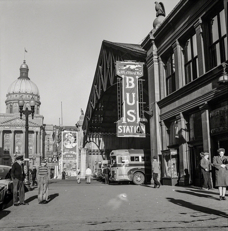 #7 A Greyhound bus station, Indianapolis, September 1943