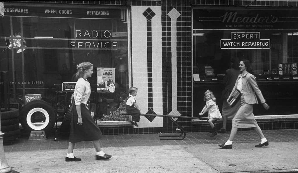 #42 Teenage girls wearing the fad of bobby sox, Atlanta November 1947