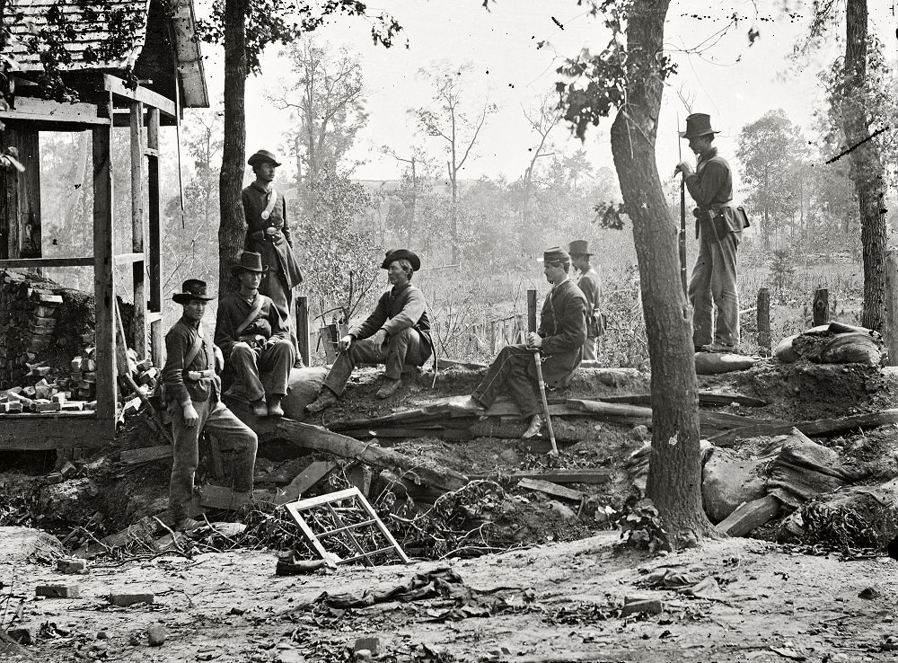 #45 A passel of Yankees near Federal picket post, 1864
