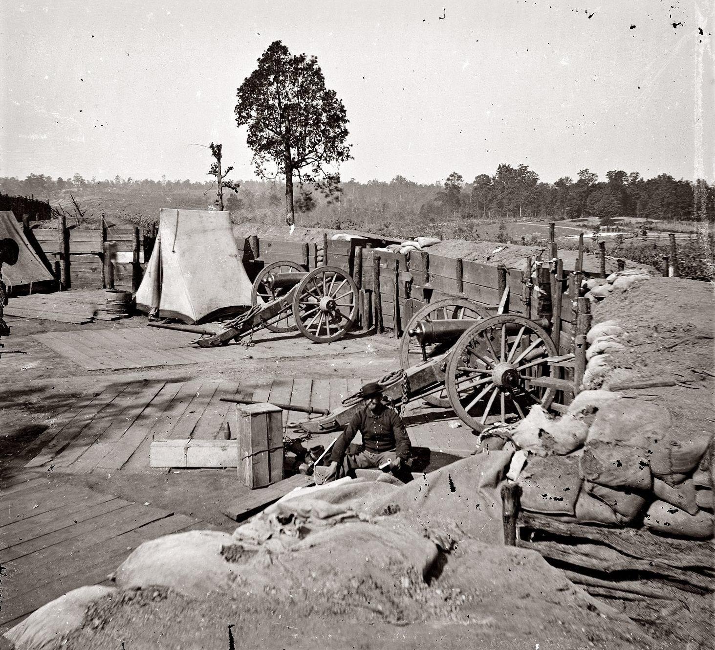 #27 Union Army soldier at Confederate fortifications outside of Atlanta, 1864