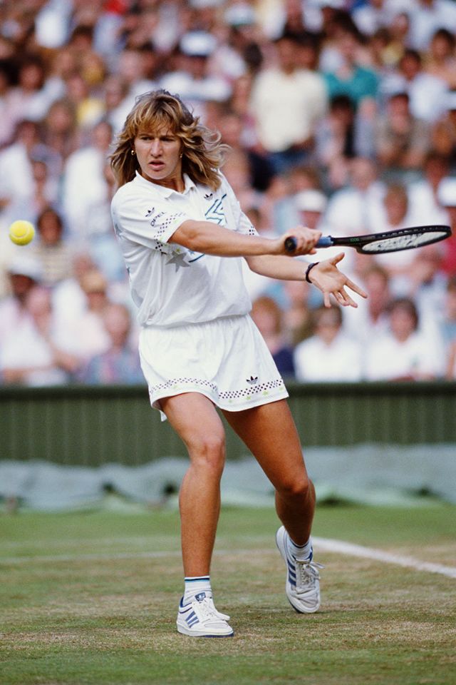 Young Steffi Graf: Candid Photos Of Legendary Tennis Player On Tennis Court Sports