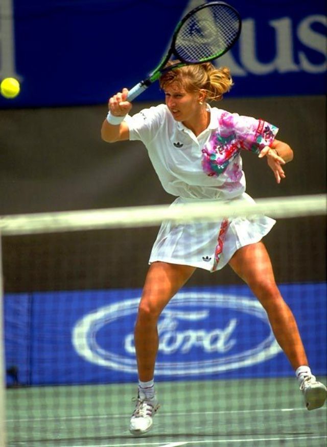Young Steffi Graf: Candid Photos Of Legendary Tennis Player On Tennis Court Sports