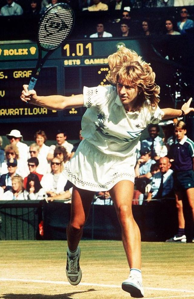 Young Steffi Graf: Candid Photos Of Legendary Tennis Player On Tennis Court Sports