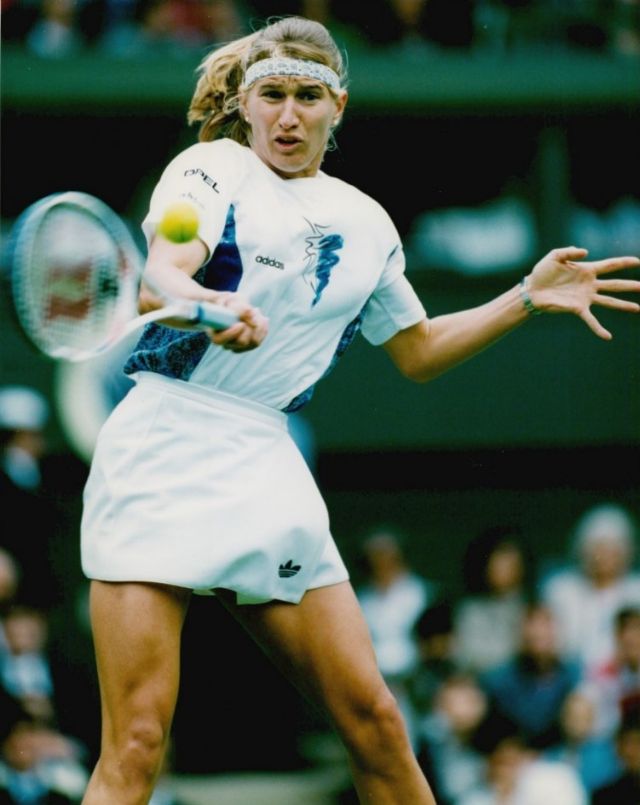 Young Steffi Graf: Candid Photos Of Legendary Tennis Player On Tennis Court Sports