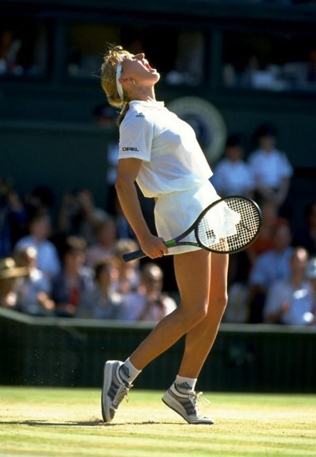Young Steffi Graf: Candid Photos Of Legendary Tennis Player On Tennis Court Sports