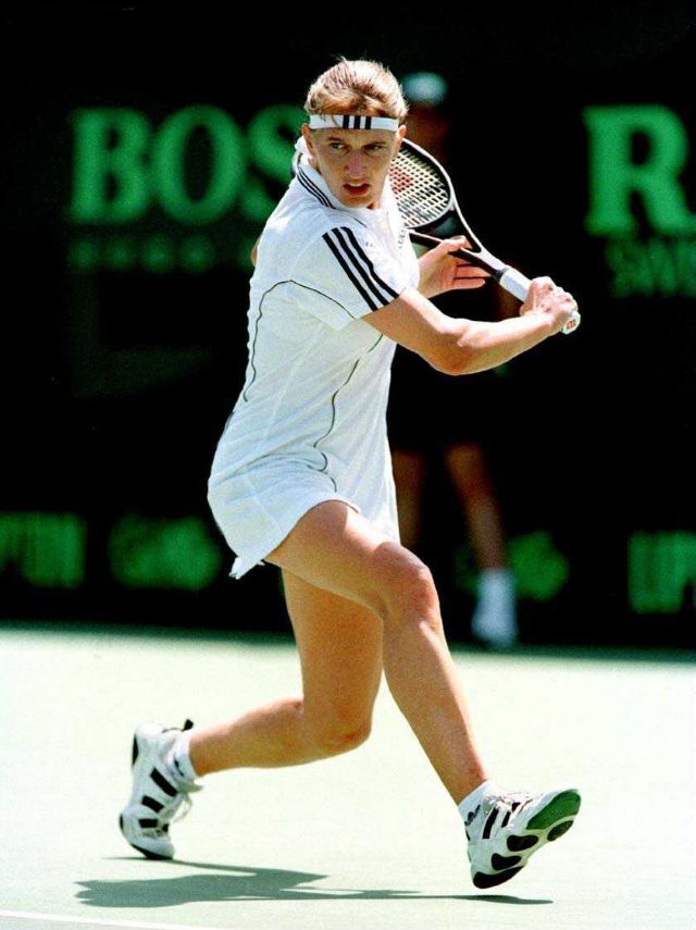 Young Steffi Graf: Candid Photos Of Legendary Tennis Player On Tennis Court Sports