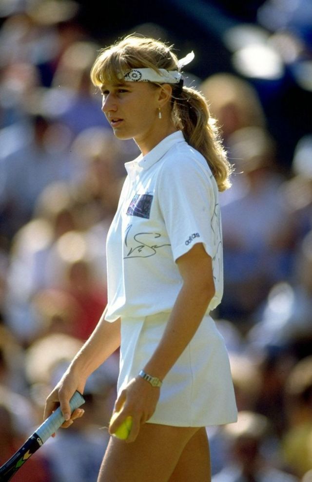 Young Steffi Graf: Candid Photos Of Legendary Tennis Player On Tennis Court Sports