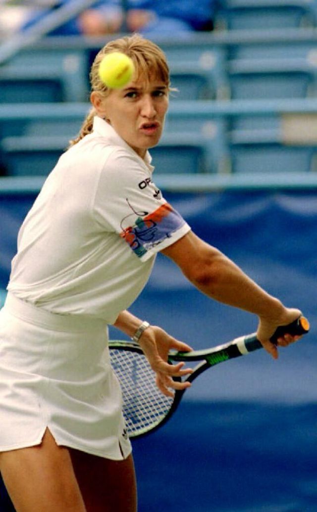 Young Steffi Graf: Candid Photos Of Legendary Tennis Player On Tennis Court Sports