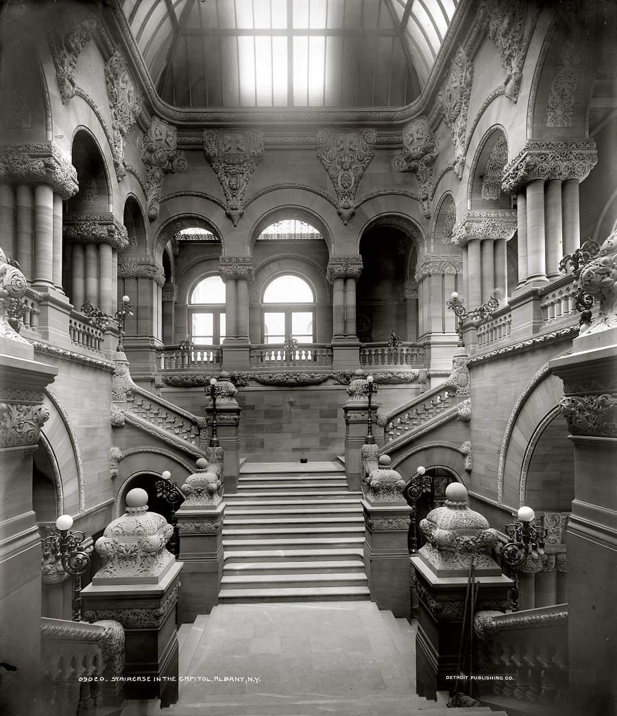 #8 Staircase in the Capitol Albany, New York, circa 1905
