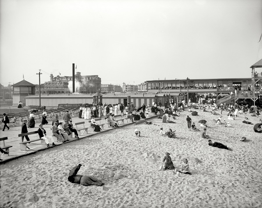 #11 Pavilion and beach, Asbury Park, 1905