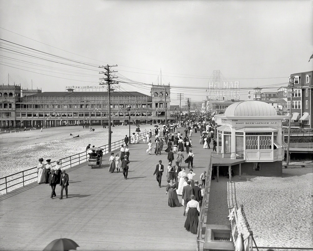 #55 On the Boardwalk, Atlantic City, 1908