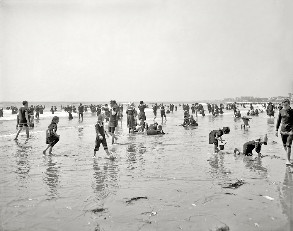 #56 On the beach at Atlantic City, The Jersey Shore circa 1905