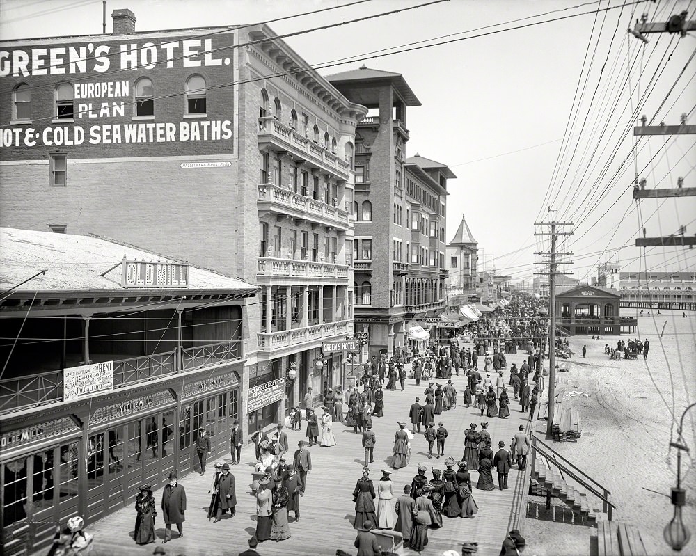 #14 Boardwalk at Green’s Hotel, Atlantic City, 1904