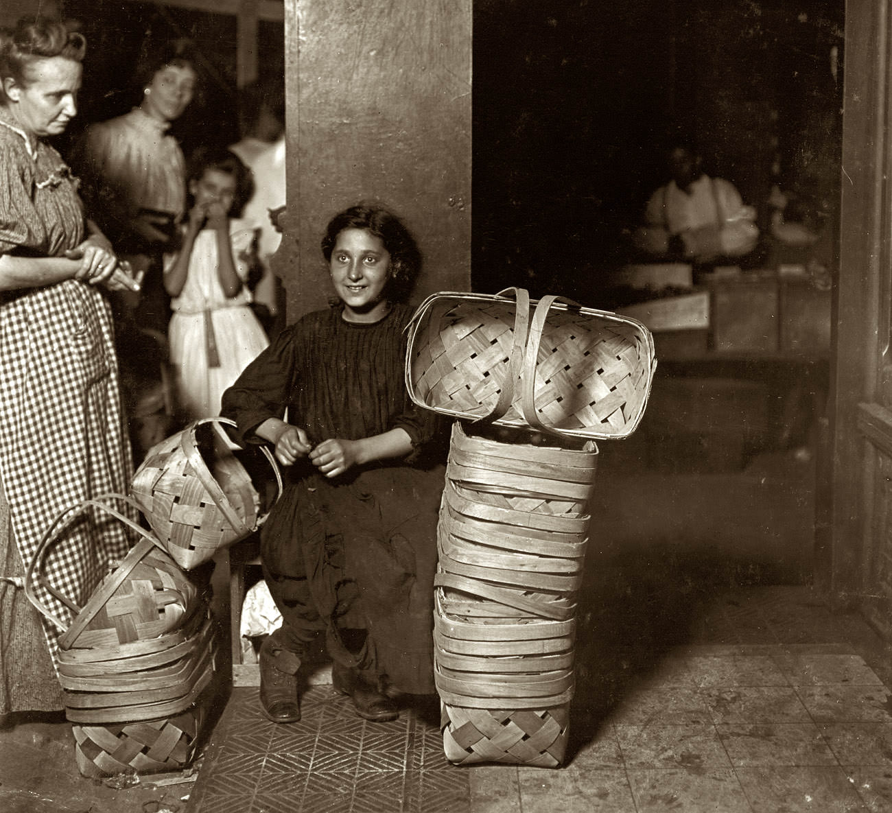 #39 Lena Lochiavo, 11 years old, Basket Seller, Sixth Street Market, Cincinnati, August 1908