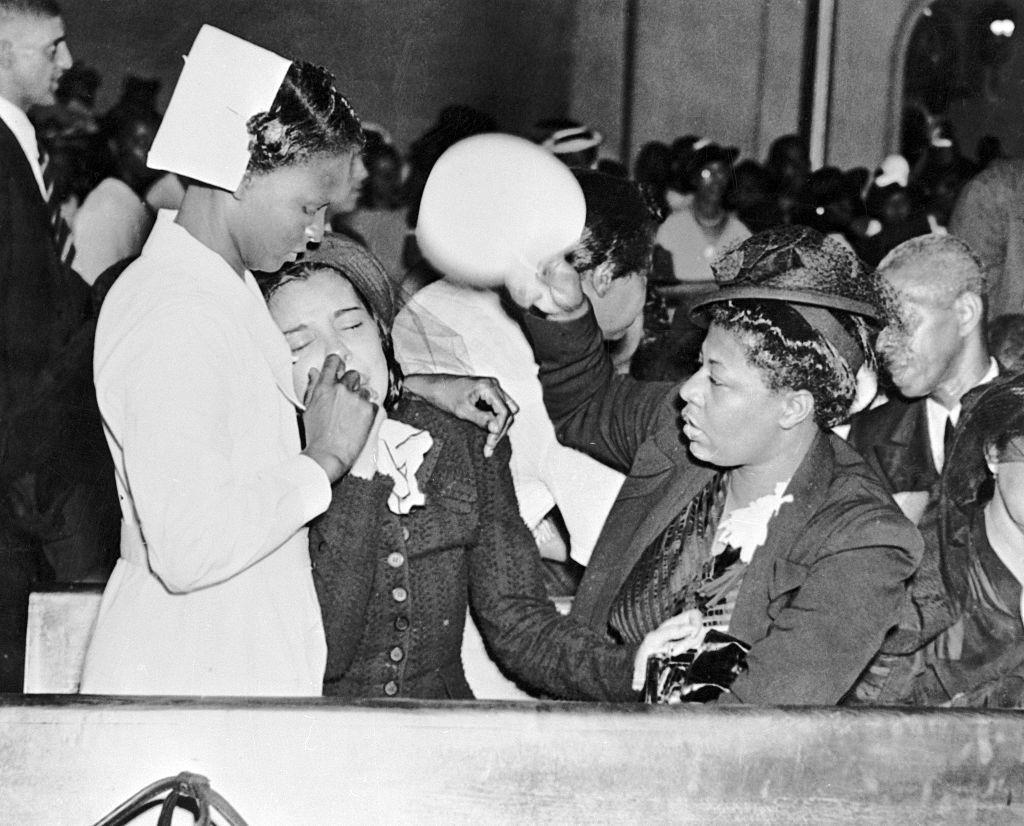 Ella Fitzgerald Comforting Chick Webb’s Widow, 1939
