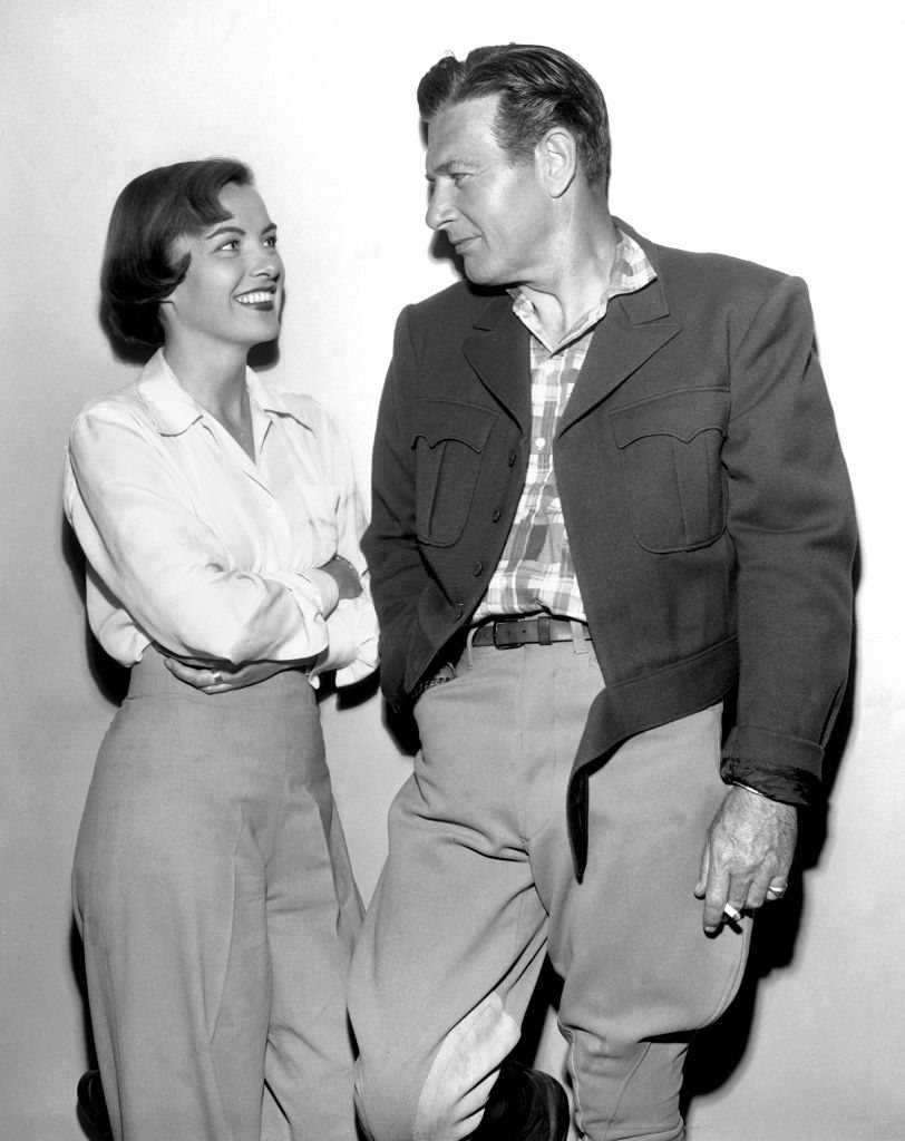 Ella Raines with actor Richard Arlen in ‘The Ed Wynn Show’, 1949