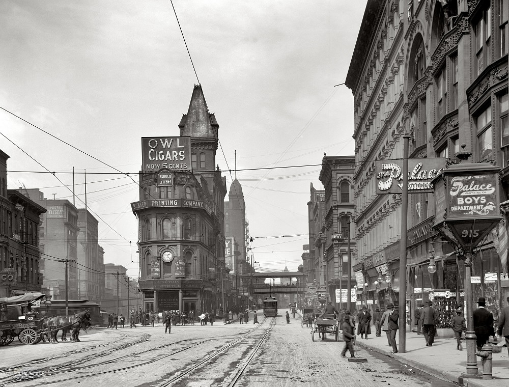 #4 Junction of Main and Delaware Streets, Kansas City, Missouri, circa 1906