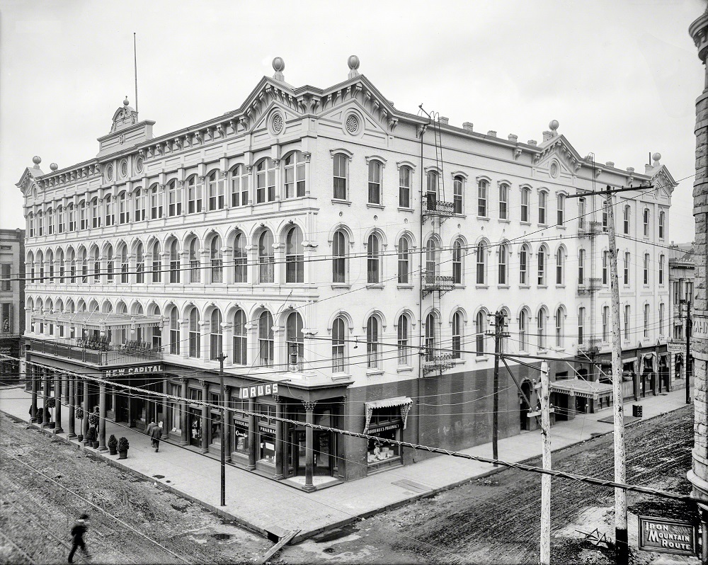 #1 New Capital Hotel, Markham Street, Little Rock, Arkansas, circa 1910