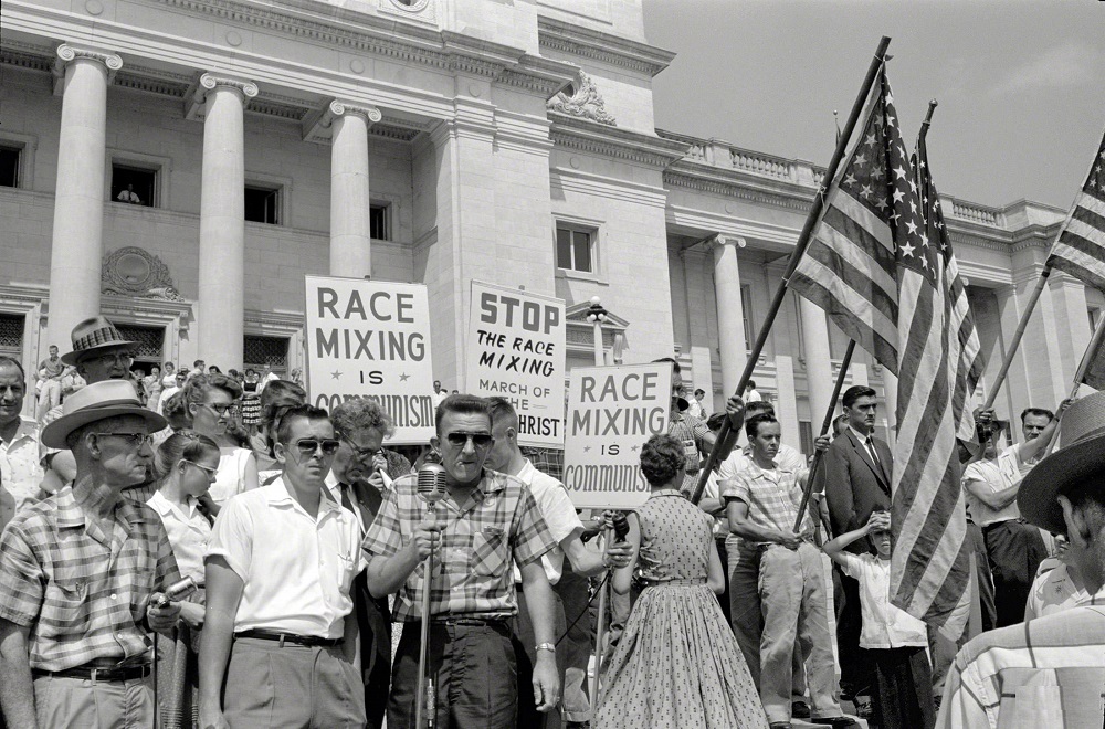 #14 Rally at State Capitol, A group protesting admission of the ‘Little Rock Nine’ to Central High School, Little Rock, Arkansas, August 20, 1959