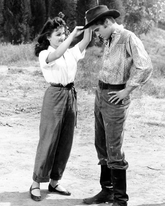 #17 Debra Paget With Elvis Presley During the Filming of Love Me Tender, 1956 #17 Movies