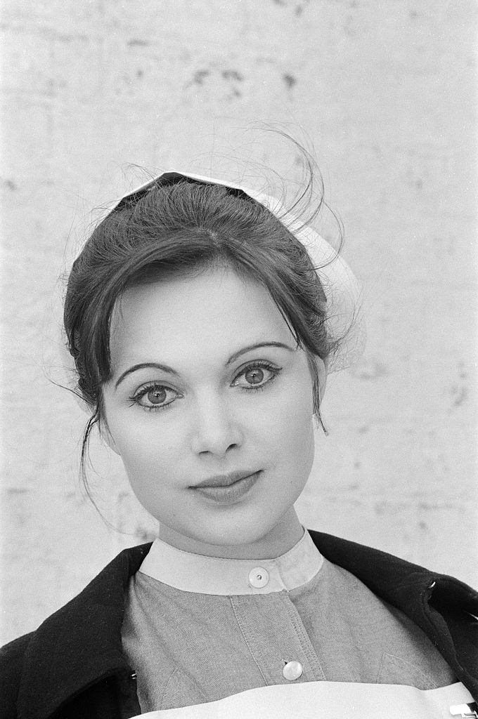 Madeline Smith in her role as Doctor Maxwell’s daughter Sue in the television series “Doctor At Large”, 1971