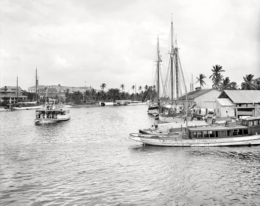 #12 Miami River and Royal Palm Hotel, Miami circa 1907