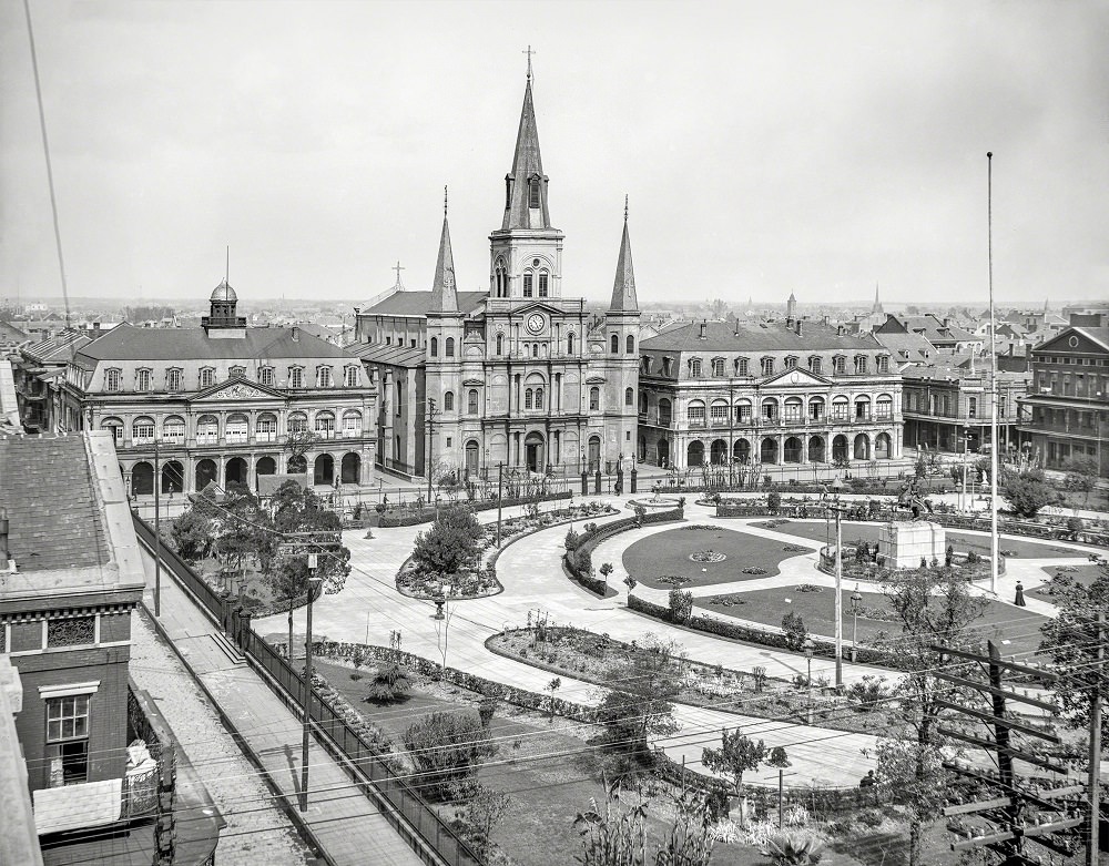 #1 Jackson Square and St. Louis Cathedral, New Orleans circa 1905
